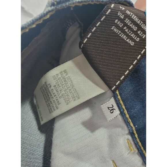 7 For All Mankind Skirt Size 26 Womens Dark Wash Button Fly Mini Denim - Picture 4 of 4